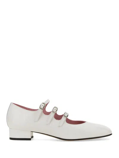 Carel Paris Ariana Leather Mary Jane Shoes In White