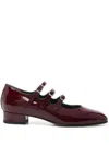 Carel Paris Glossy Triple Strap Block Heel Pumps