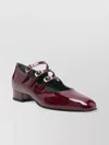 Carel Paris Glossy Triple Strap Block Heel Pumps