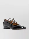 Carel Paris Ariana Patent Leather Ballets With Triple Buckles