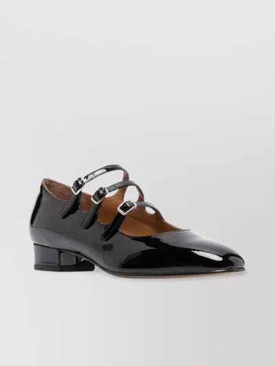 Carel Paris Ariana Patent Leather Ballets With Triple Buckles