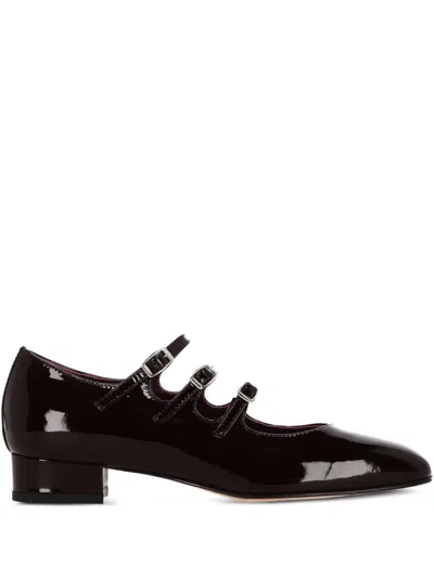 Carel Paris Ariana Patent Leather Mary Janes Ballet Flats In Brown