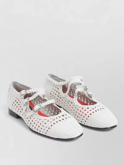 Carel Paris Ariana S Woven Almond Toe Ballerinas In White