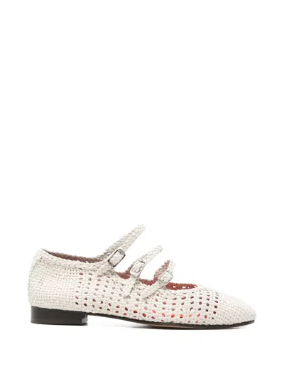 Carel Paris Ariana S. Braided Leather Ballet Flats In White