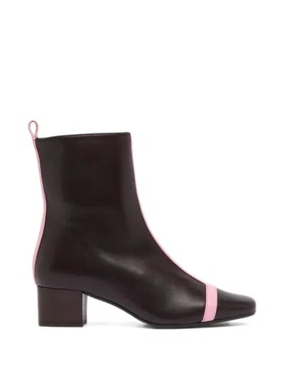 Carel Paris Audrey Leather Ankle Boots In Brown