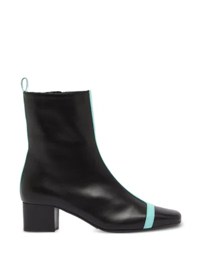 Carel Paris Audrey Panelled Leather Ankle Boots In Animal Print