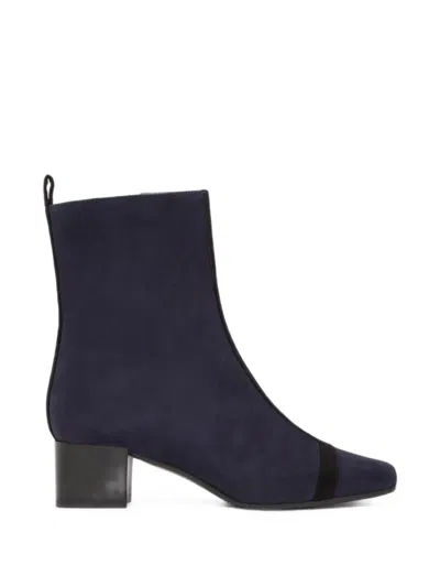 Carel Paris Audrey Panelled Suede Ankle Boots In Blue