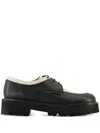 Carel Paris Azur Two-tone Platform Derby Shoes In Black