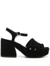 Carel Paris Baignade Suede Sandals In Black