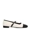 Carel Paris Ballerina Pelle Bianca E Canetè Nero In White
