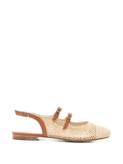 Carel Paris Balma Buckle-strap Woven Flat Pumps In Multi