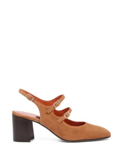 Carel Paris Banana Double-strap Slingback Pumps In Brown
