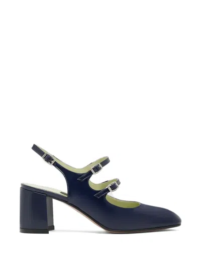 Carel Paris Banana Patent Calf Leather Slingback Pumps In Blue