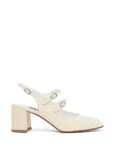 Carel Paris Banana Patent Calf-leather Slingback Pumps In White