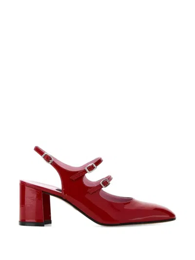 Carel Paris 50mm Banana Patent-leather Buckle Pumps In Burgundy