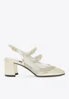 Carel Paris Bananight 60 Mary-jane Slingback Pumps In Laminated Leather