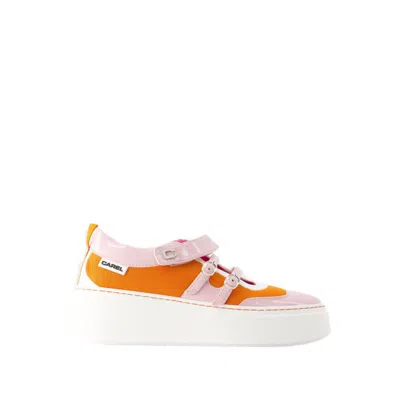 Carel Paris Baskina Sneakers - Leather - Orange/pink In Neutrals