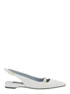 Carel Paris Beige Leather Slingback Ballet Shoes In Neutrals