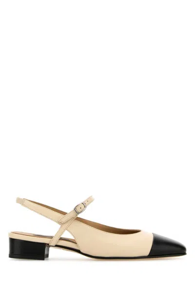 Carel Paris Beige Two-tone Leather Pumps
