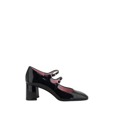 Carel Paris Black Calf Leather Bos Taurus Mid Heel Women's Pumps