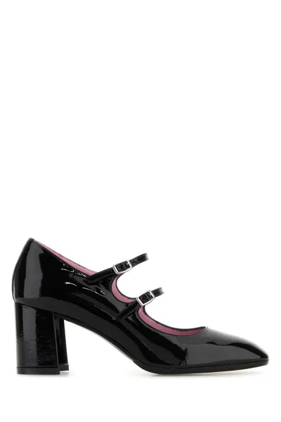 Carel Paris Black Leather Alice Pumps