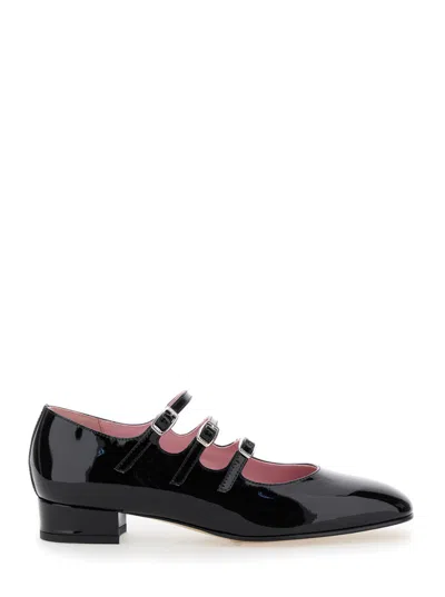 CAREL PARIS BLACK LEATHER BALLET FLATS
