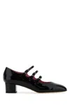 Carel Paris Black Leather Kina Pumps