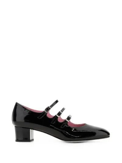 Carel Paris Black Leather Kina Pumps