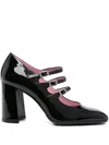 Carel Paris Black Leather Pumps In Black