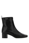 Carel Paris Black Leather Start Ankle Boots