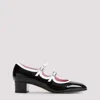Carel Paris Block Heel Shoes With Glossy Finish In Black