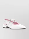 Carel Paris Block Heel Slingback Ballet Flat Shoe In White