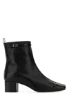 Carel Paris 50mm Buckle-strap Leather Ankle Boots In Black