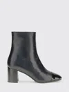 Carel Paris Leather Ankle Boots With Mid Block Heel In Black