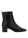Carel Paris 50mm Buckle-strap Leather Ankle Boots In Black