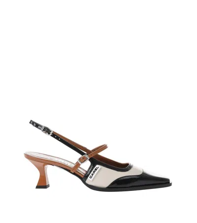 Carel Paris Brown Leather Slingback Pumps