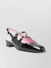 Carel Paris Buckle Block Heel Patent Round Toe