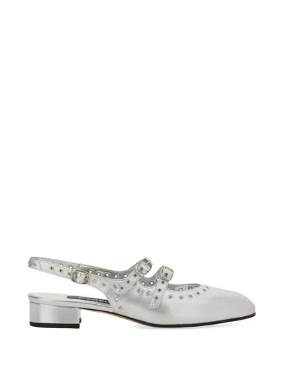 Carel Paris Buckle Embellished Slingback Pumps In Silver