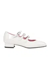Carel Paris Buckle Flats In White