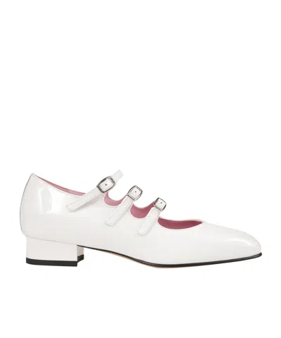 Carel Paris Buckle Flats In White