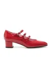 Carel Paris Ariana Patent Leather Mary Janes Ballet Flats In Red