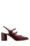 Carel Paris Leather Block Heel Double Strap Pumps