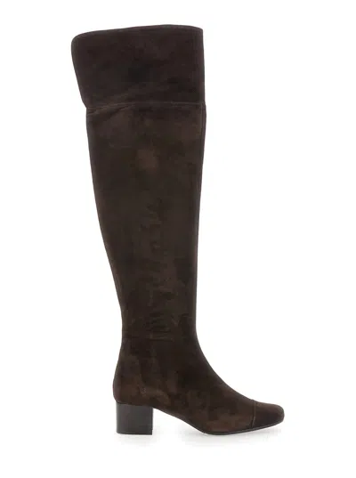 Carel Paris Calf Suede Boot In Brown