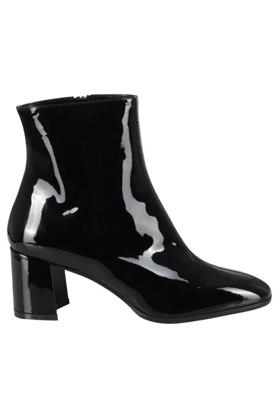 Carel Paris Camille Glossy Patent Leather Ankle Boots In Black