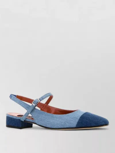 Carel Paris Canvas Ballerinas Low Heel Closed Toe In Blue