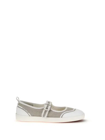 Carel Paris Canvas Sport Flat In Beige