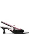Carel Paris Sandals In Black/white Patent