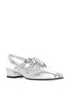 Carel Paris Royal Leather Ballerina Flats In Silver Calf