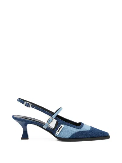 Carel Paris Cecile Bicolor Denim Slingback Pumps In Blue