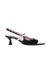 Carel Paris Pointed Toe Slingback Shoes In Black